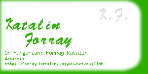 katalin forray business card